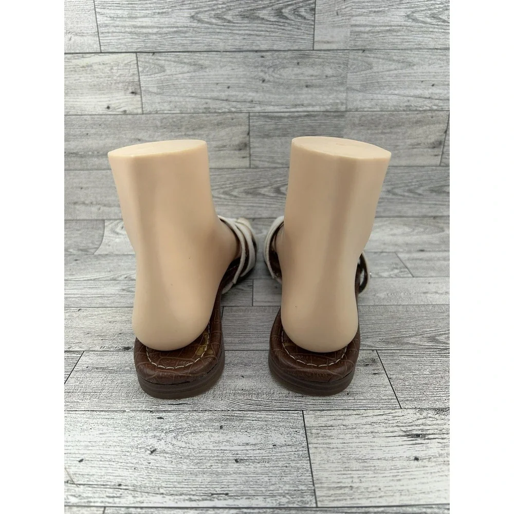 Sam Edelman Shoes Womens Size‎ 6.5 Bondi Leather Slide Sandals Croc Brown Flat
